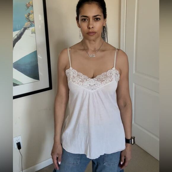 Express Tops - Express Ivory size S lace detail tank top